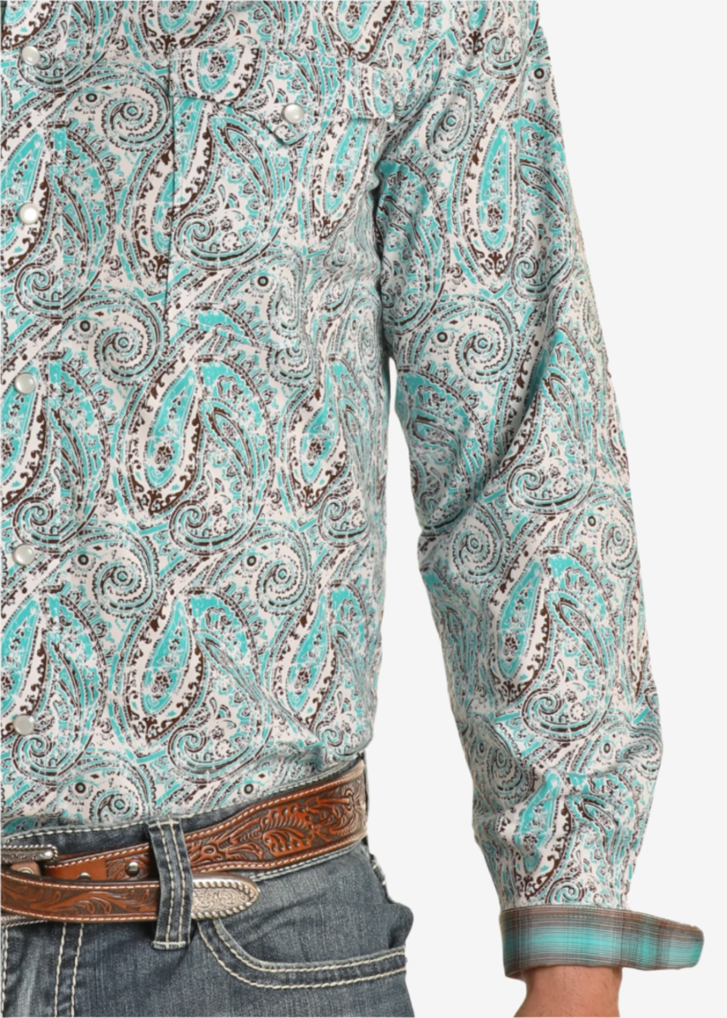 Rough Stock Large Paisley Long Sleeve Snap Shirt