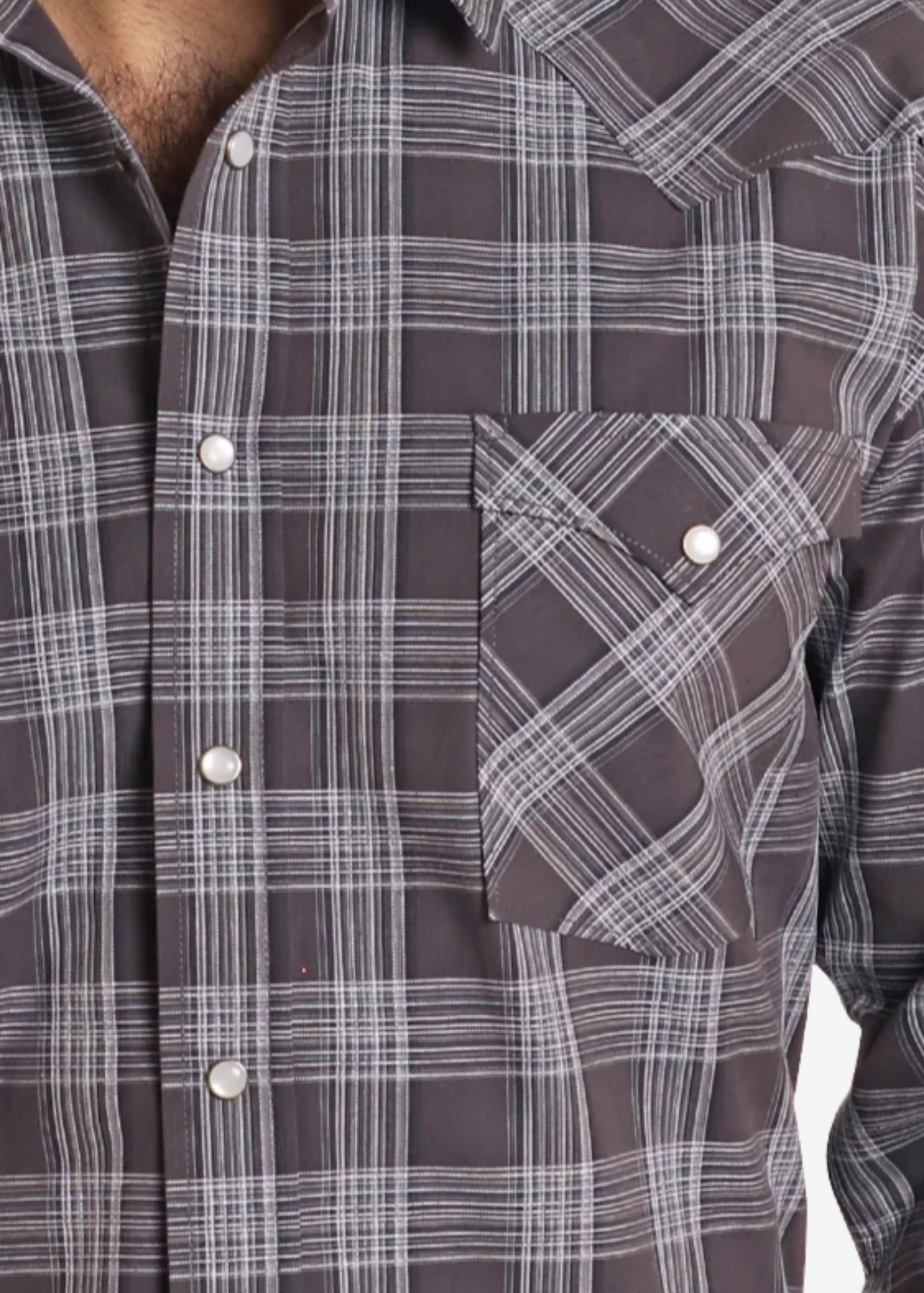 Rough Stock Plaid Dobby Long Sleeve Snap Shirt