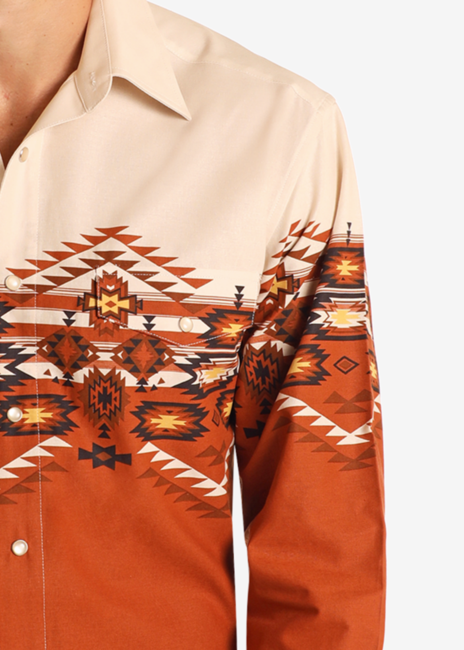 Aztec Print Border Shirt