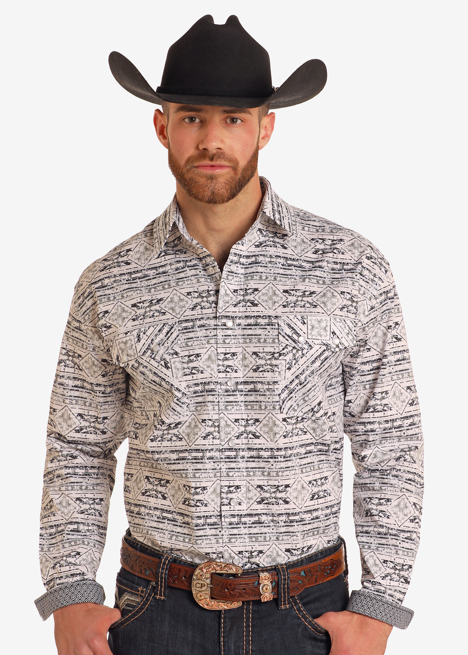 Rough Stock Southwest Long Sleeve Snap Shirt