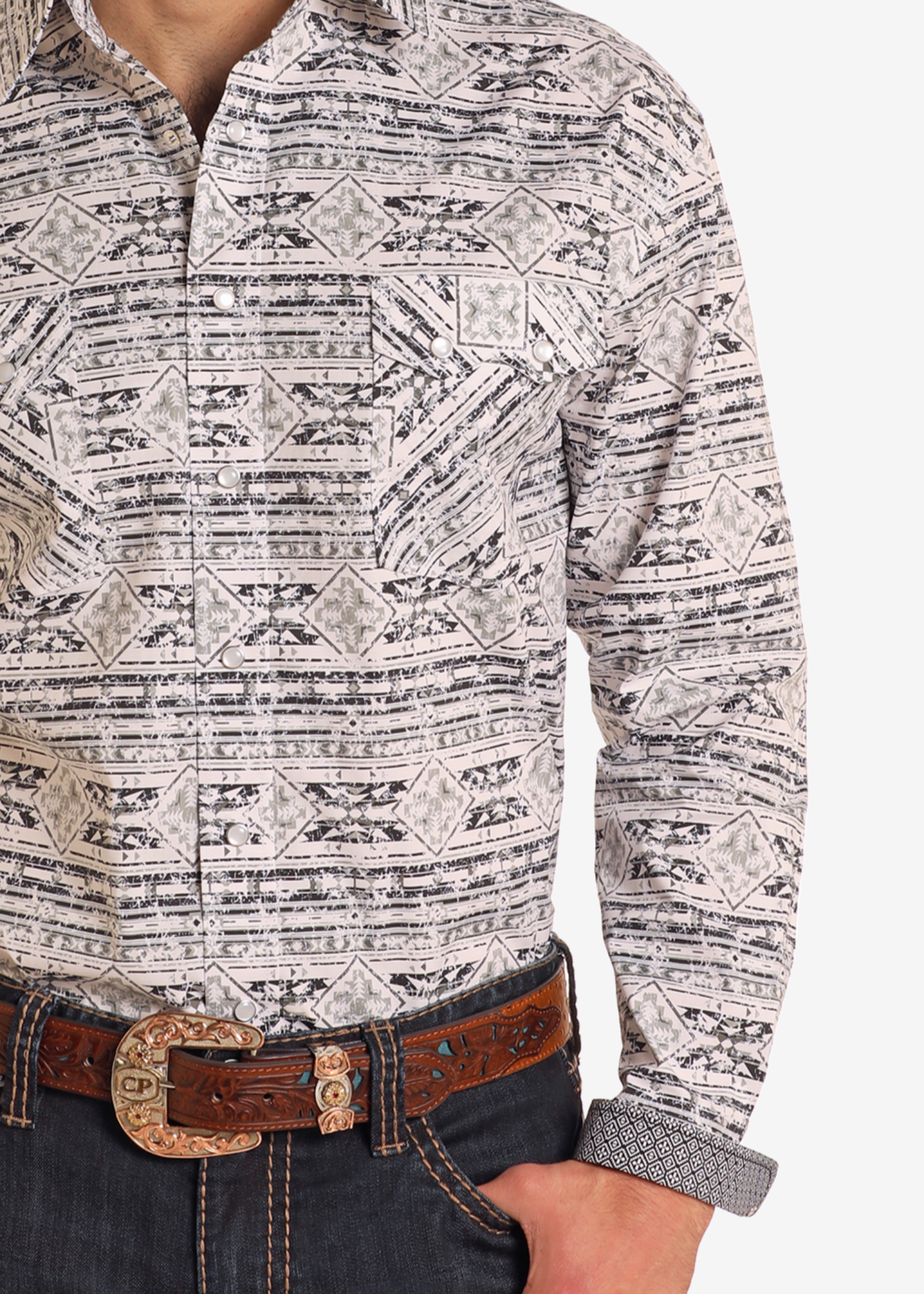 Rough Stock Southwest Long Sleeve Snap Shirt