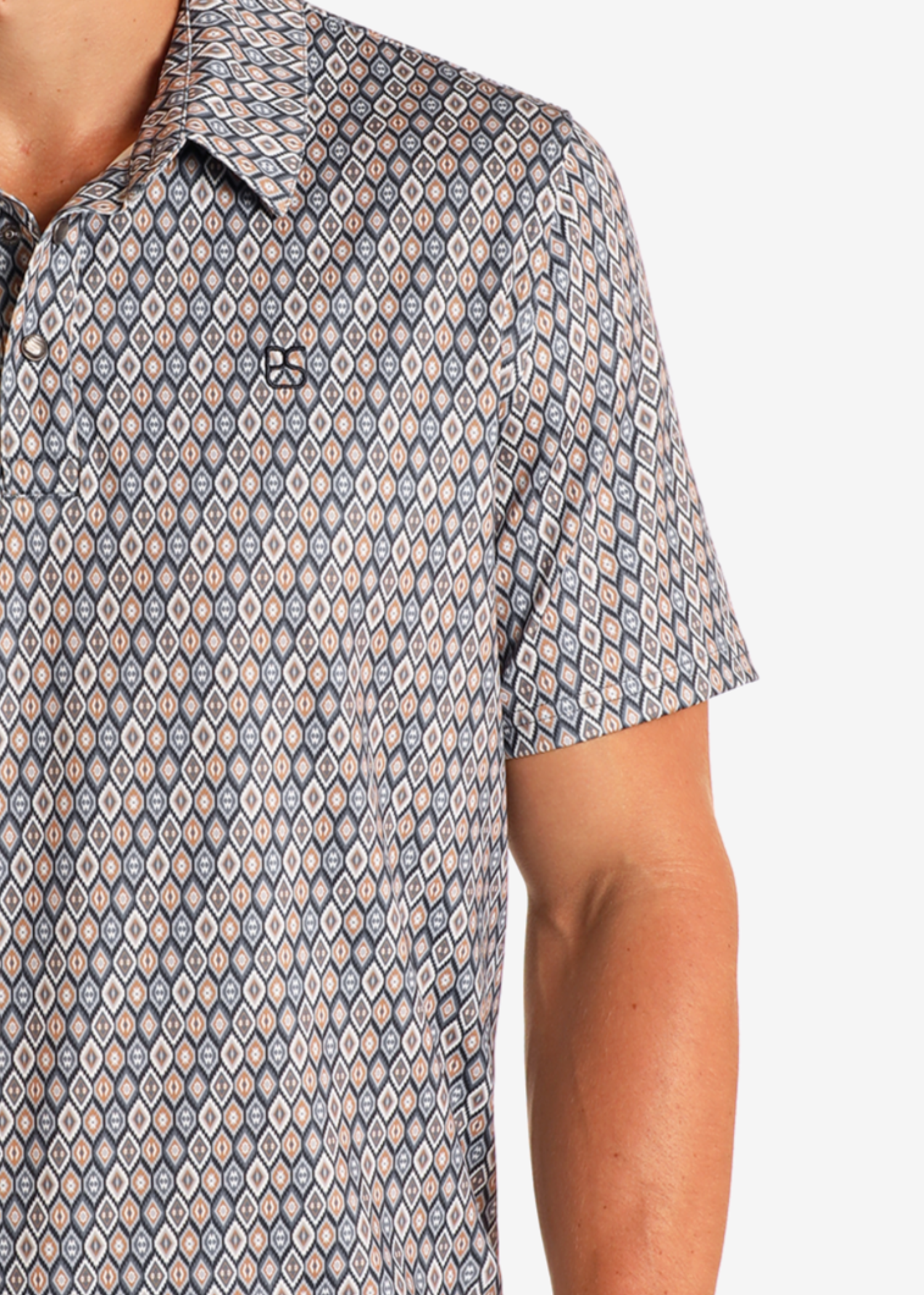 Diamond Geo Print Performance Polo