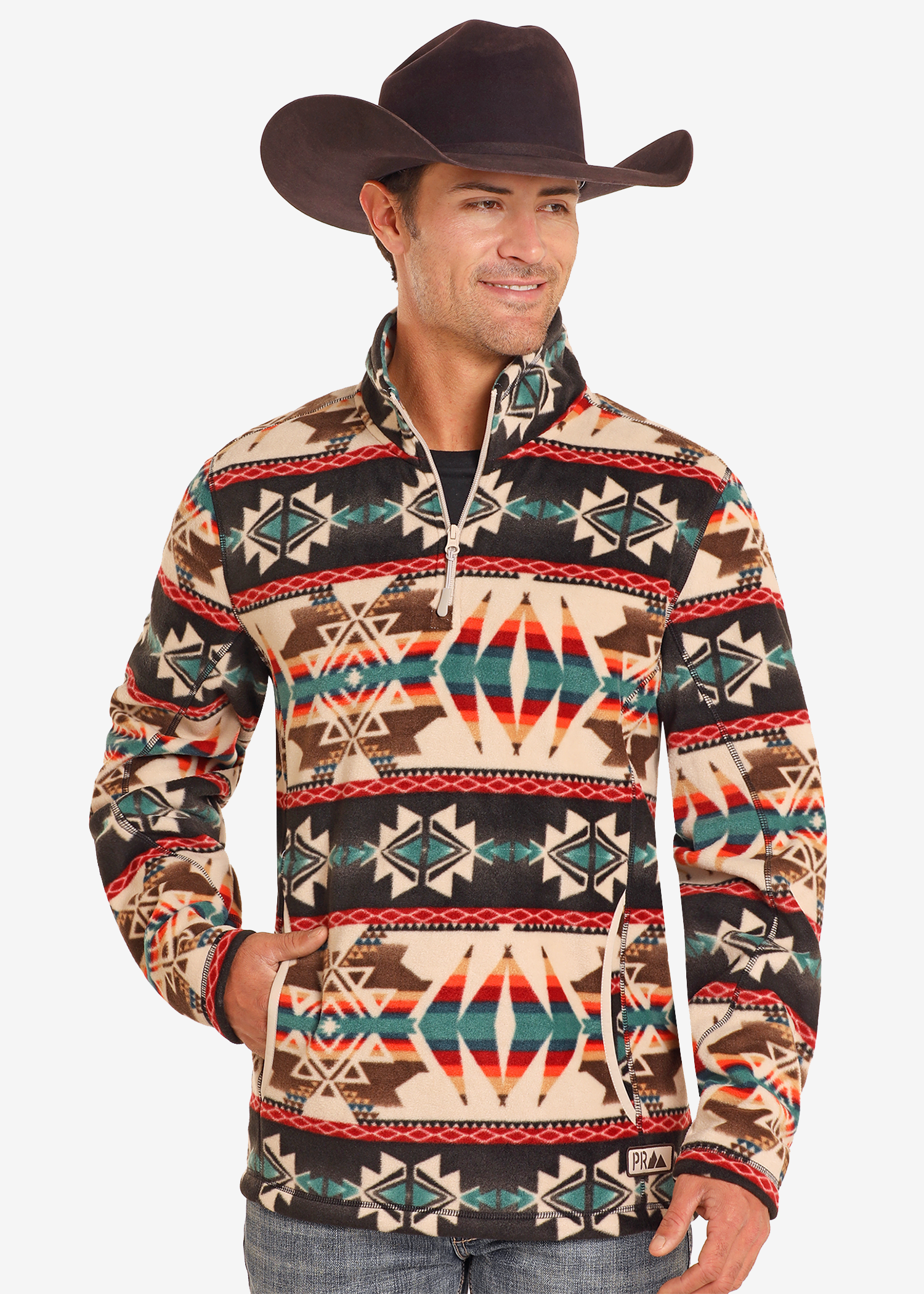 Aztec Print Fleece Pullover