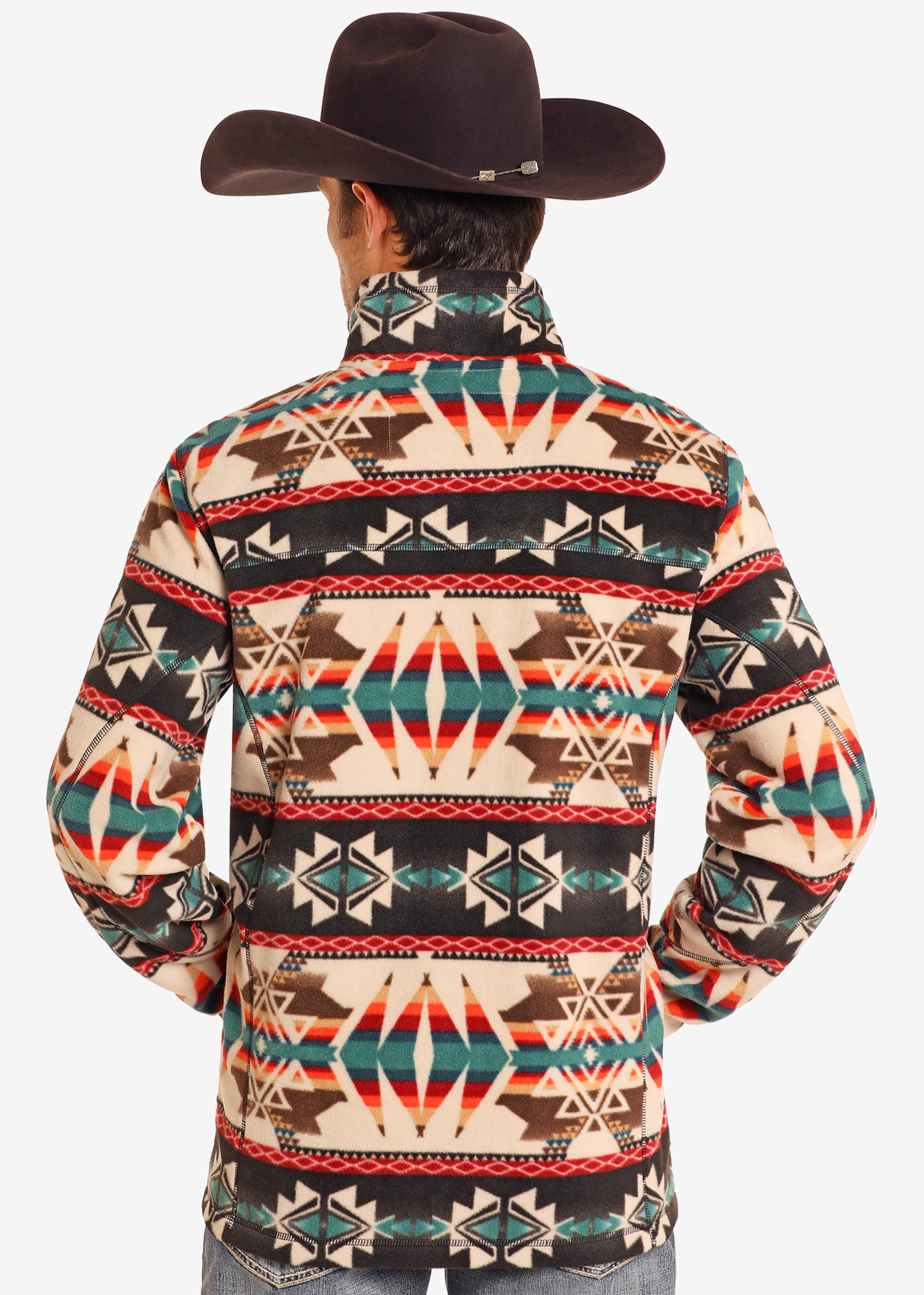 Aztec Print Fleece Pullover