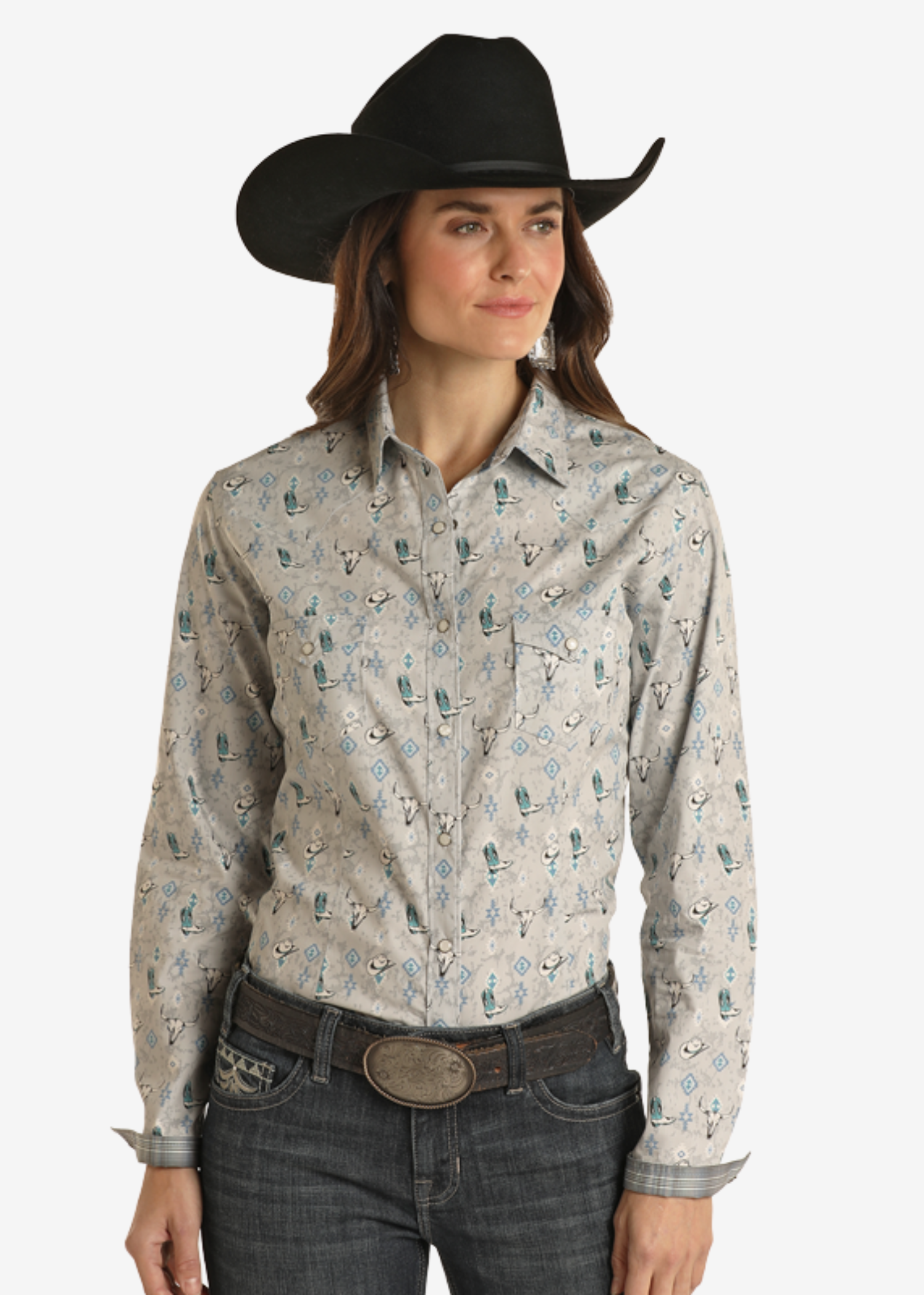 Rough Stock Western Long Sleeve Snap Shirt