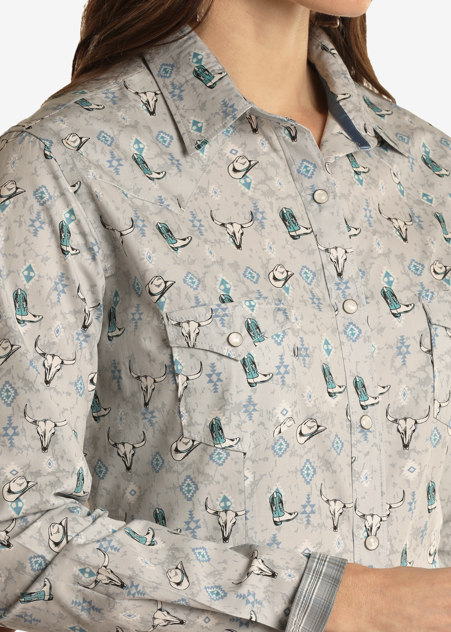 Rough Stock Western Long Sleeve Snap Shirt