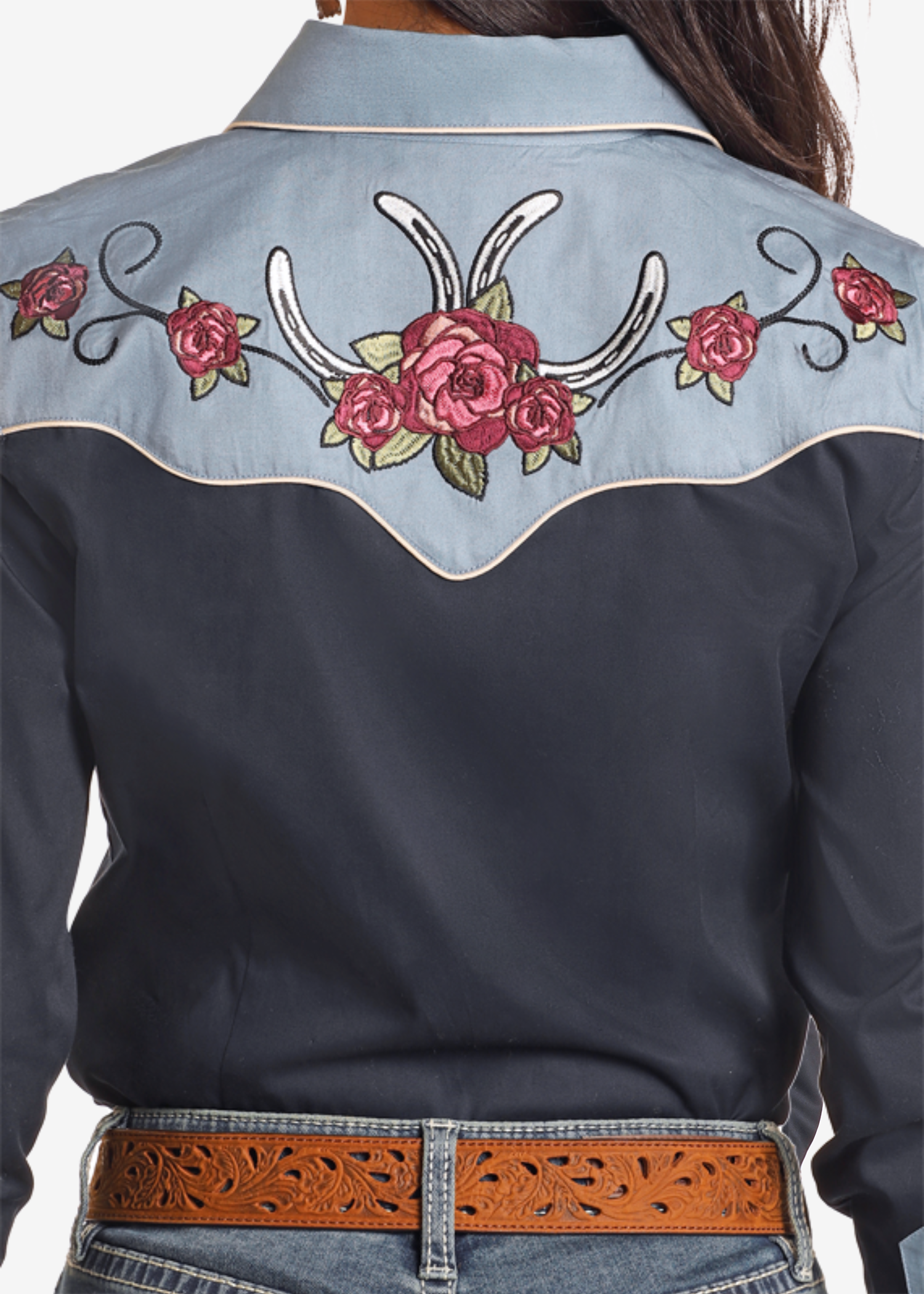 Embroidered Retro Snap Shirt