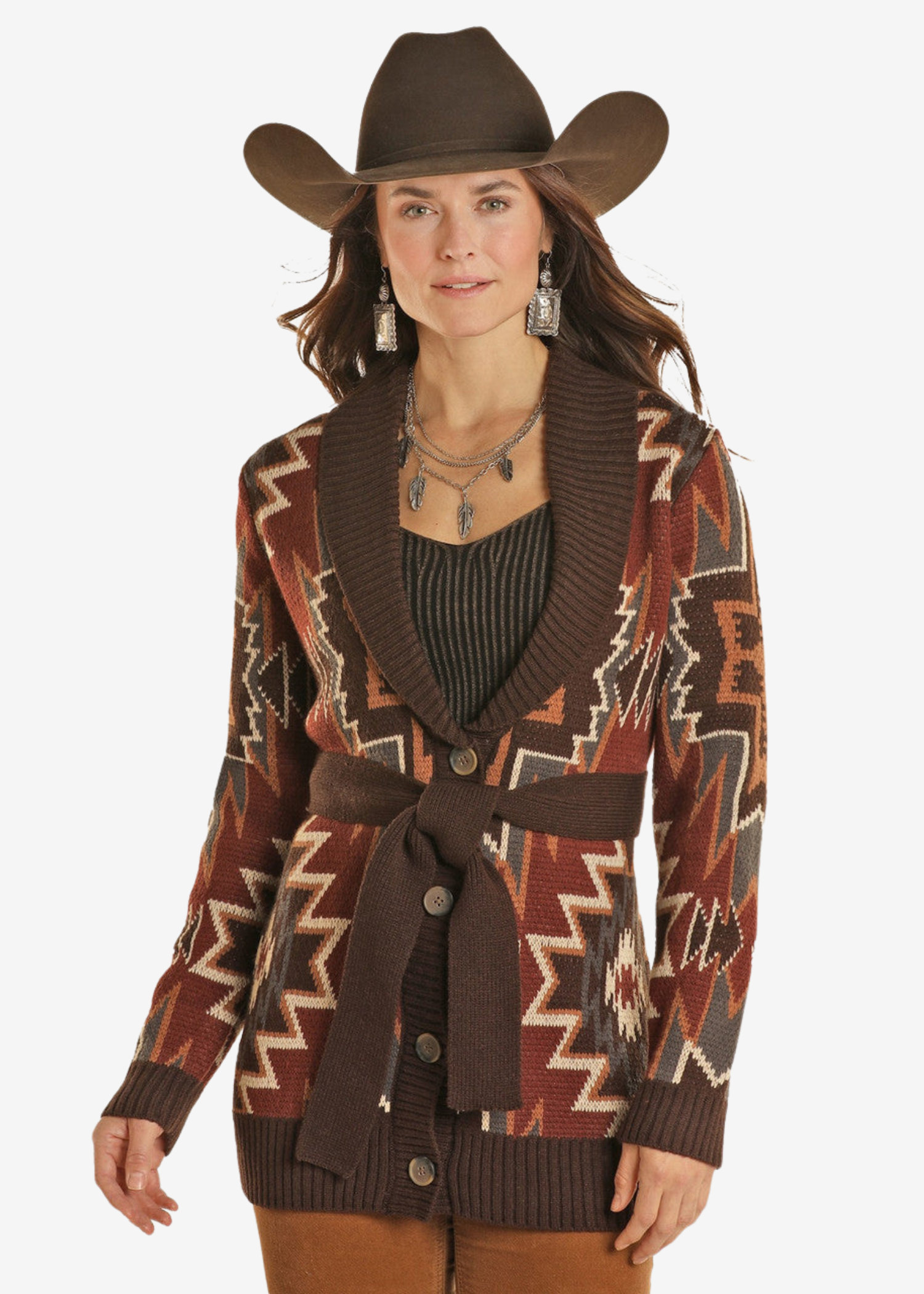 Powder River Aztec Belted Cardigan