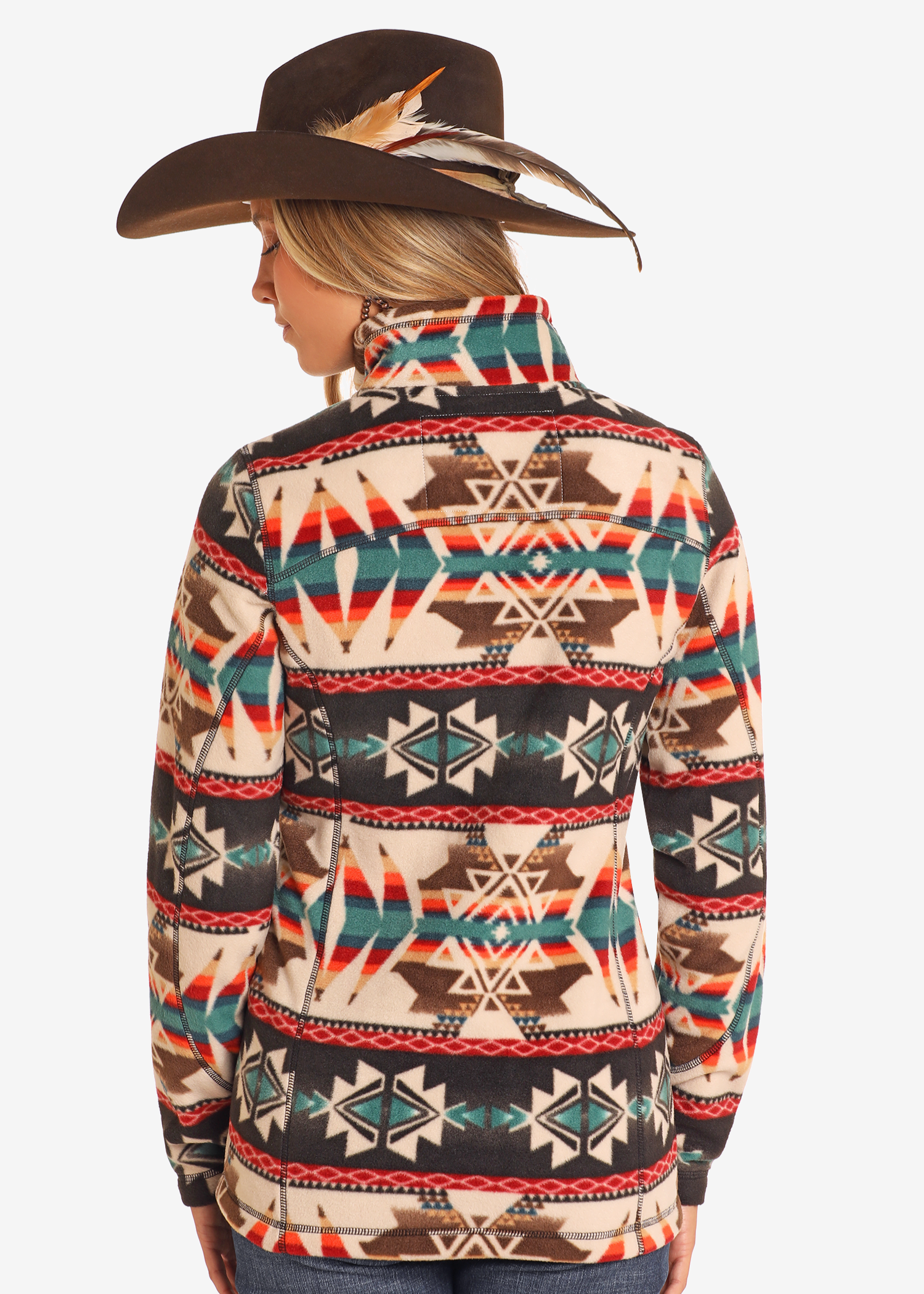 Aztec Printed Fleece Pullover