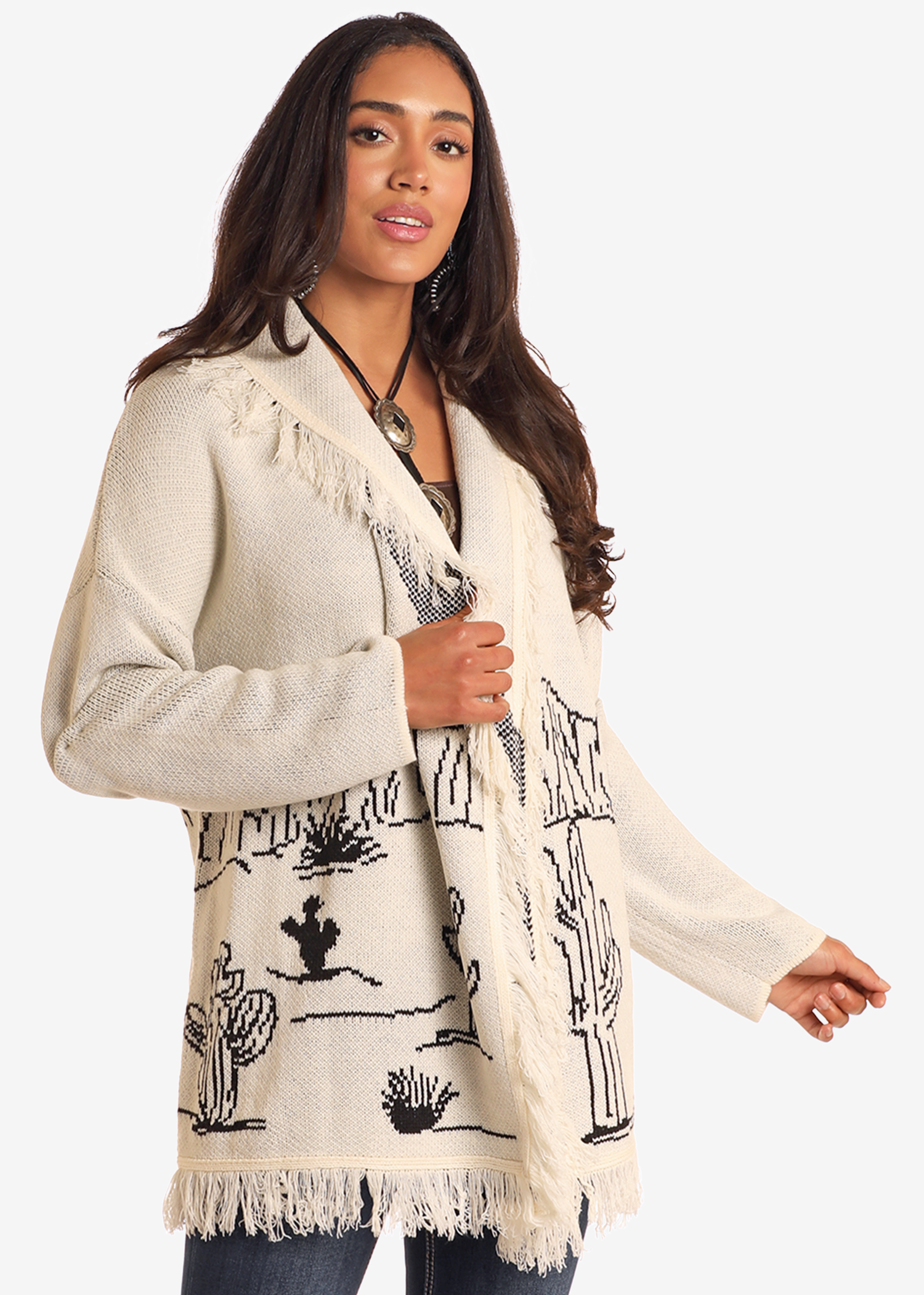 Desertscape Fringe Cardigan