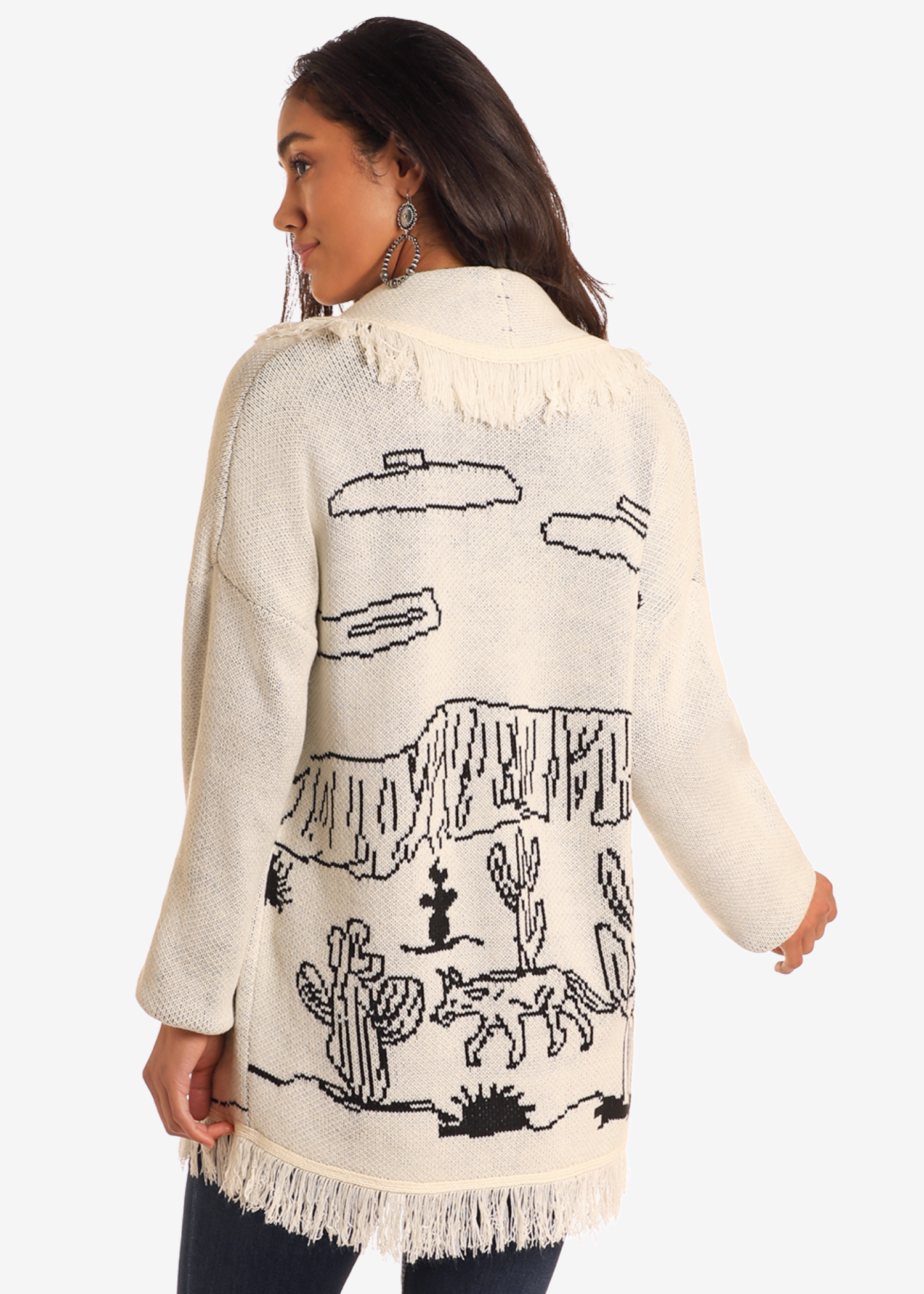 Desertscape Fringe Cardigan