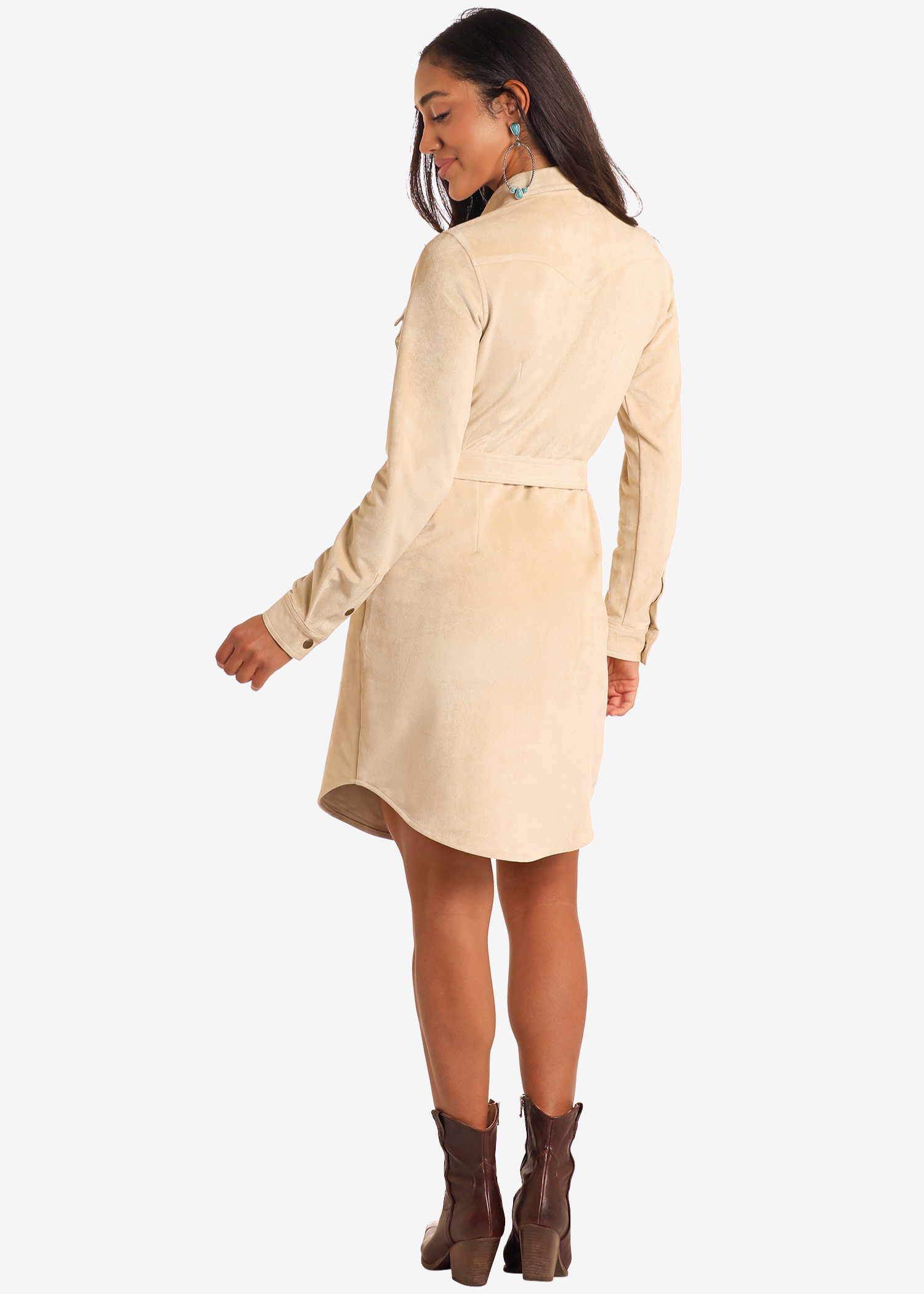 Microsuede Shirt Dress