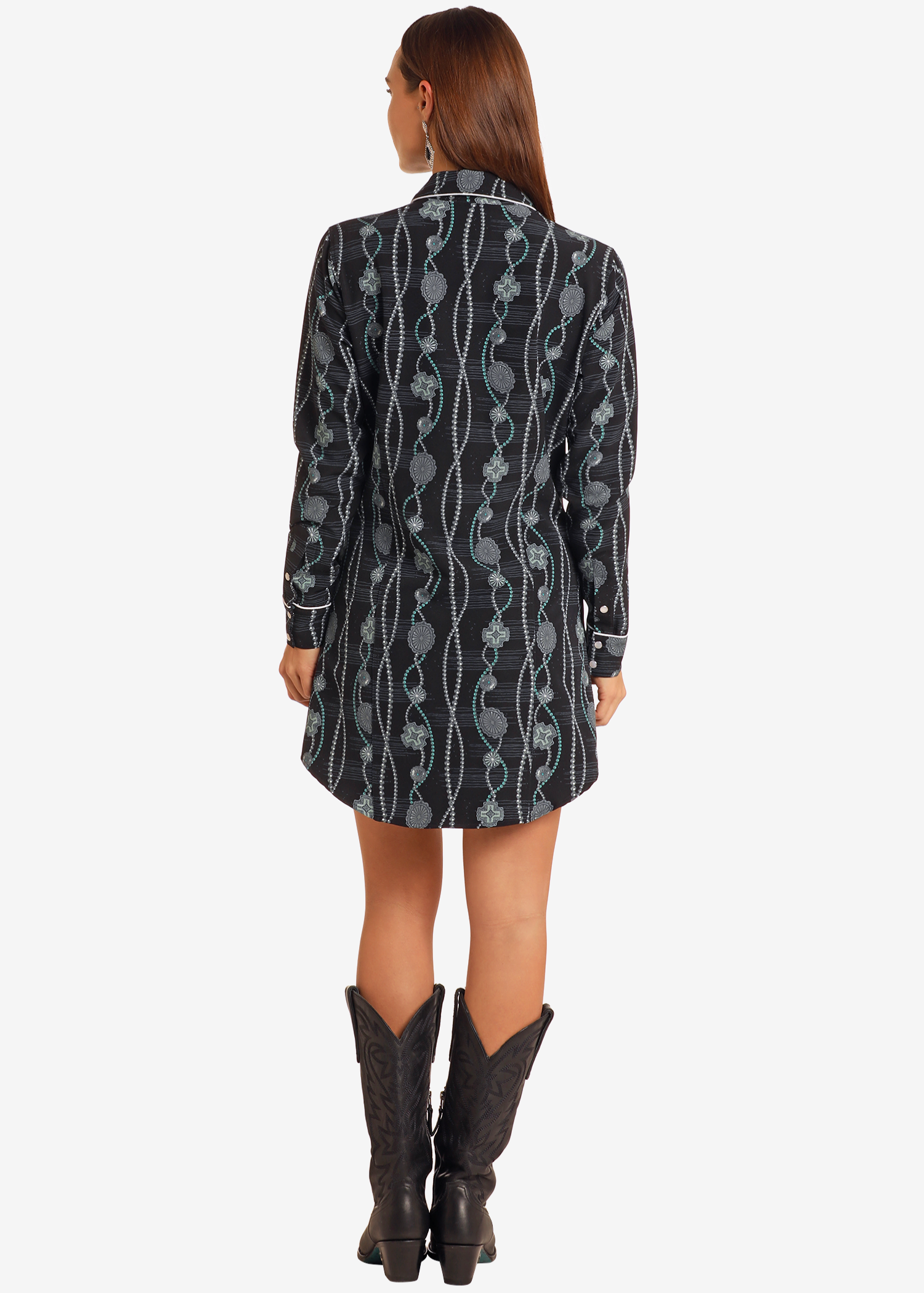 Concho Print Shirt Dress