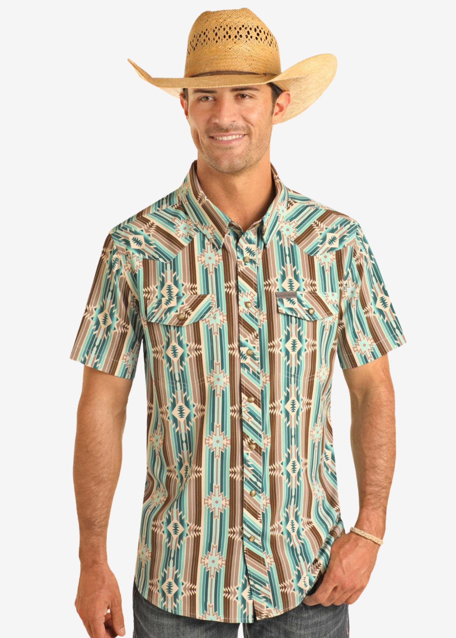 Aztec Short Sleeve Snap Performance Shirt