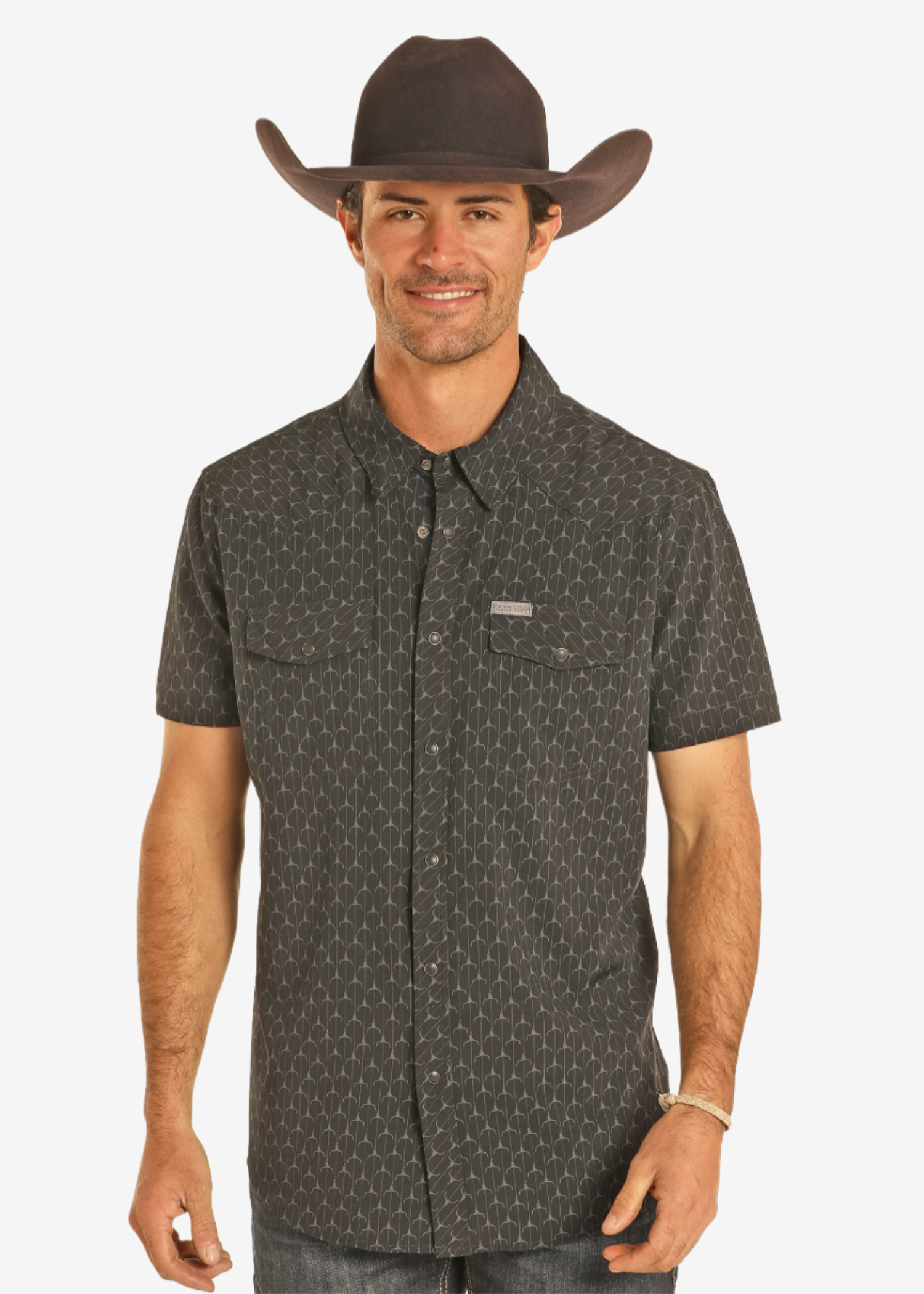 Longhorn Print Short Sleeve Performance Shirt