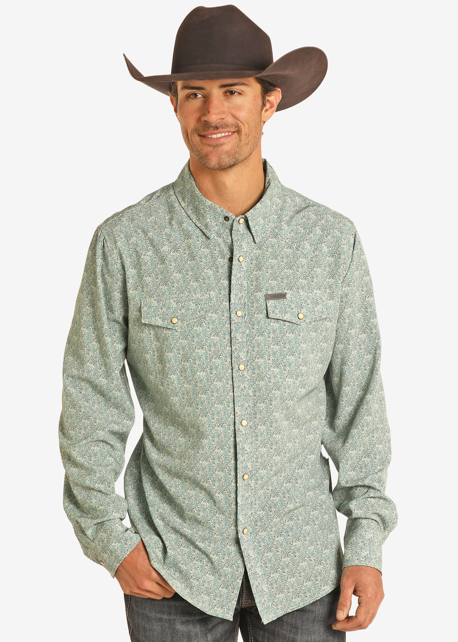 Geo Floral Long Sleeve Performance Shirt