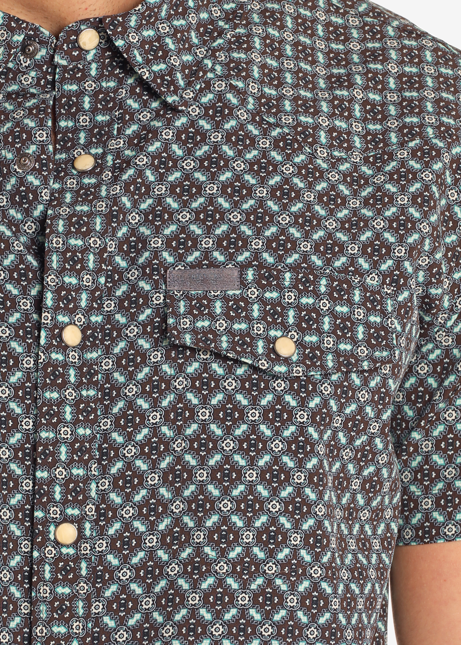 Medallion Print Short Sleeve Performance Shirt