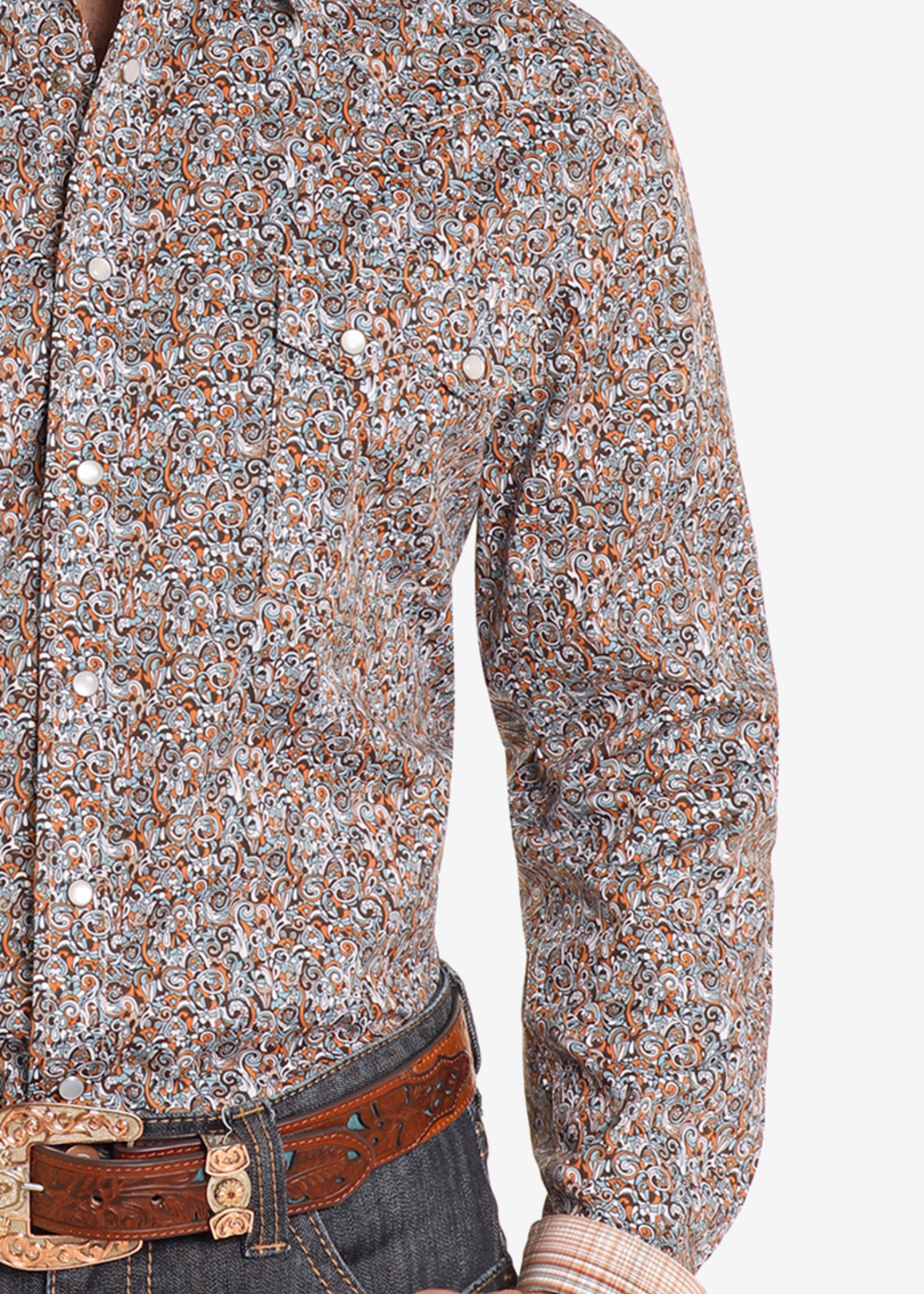 Rough Stock Paisley Long Sleeve Snap Shirt