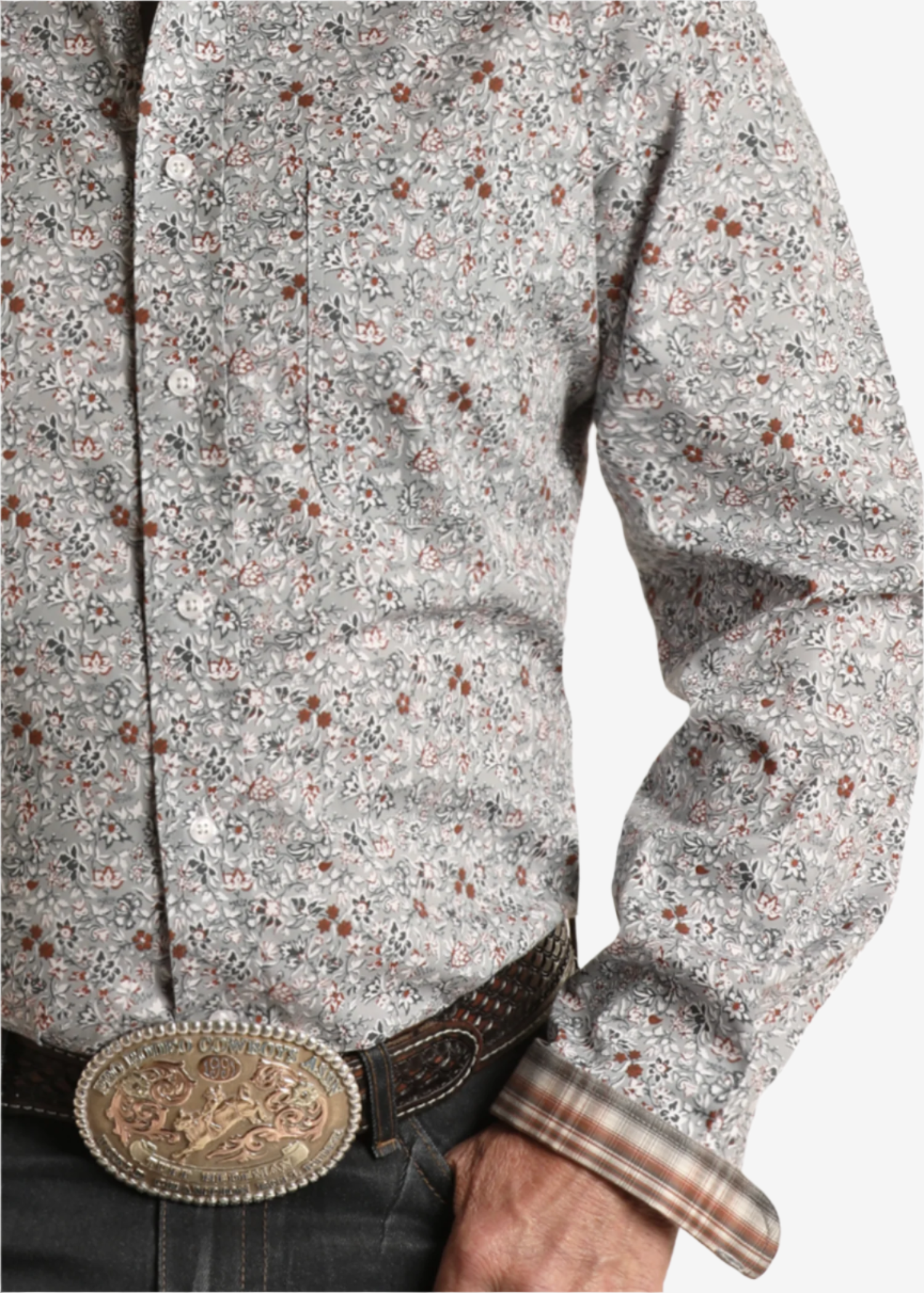 Rough Stock Floral Long Sleeve Button Shirt - Big